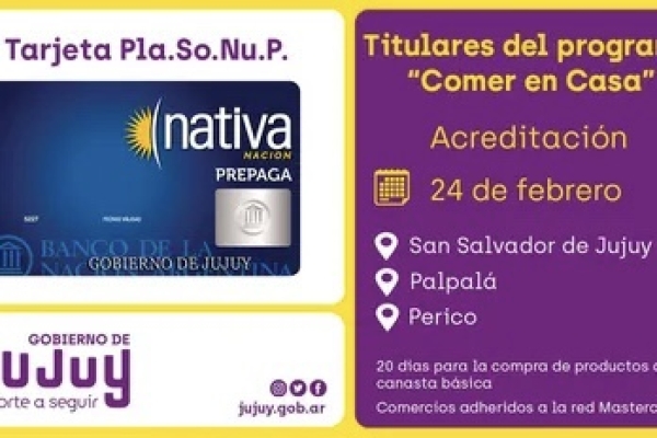 Comer en Casa: Acreditar&aacute;n la tarjeta en Regi&oacute;n Valles