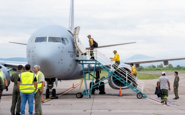 Chubut. Brigadistas juje&ntilde;os colaboran en el combate de incendios