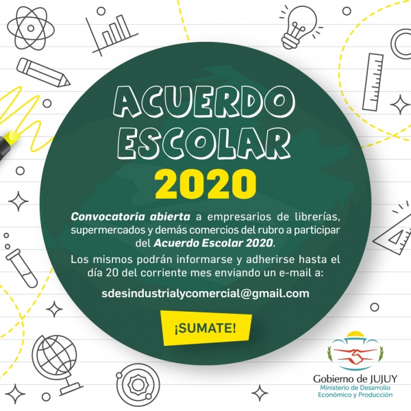 ACUERDO ESCOLAR 2020: CONVOCAN A EMPRESARIOS A SUMARSE