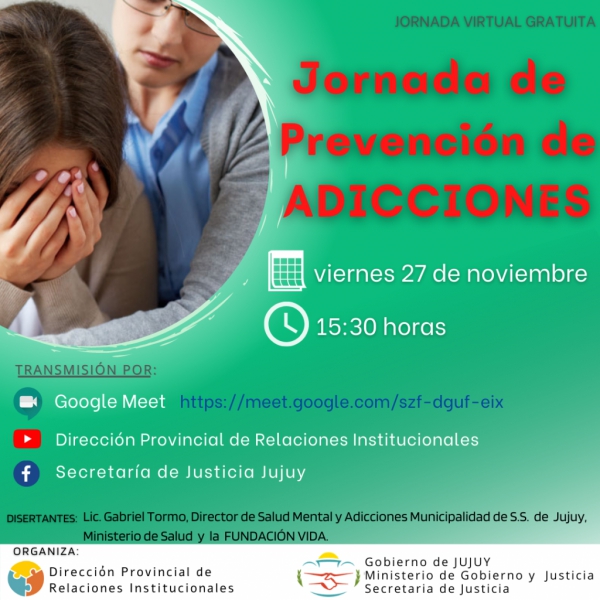Primera Jornada de Adicciones y Prevenci&oacute;n del Suicidio