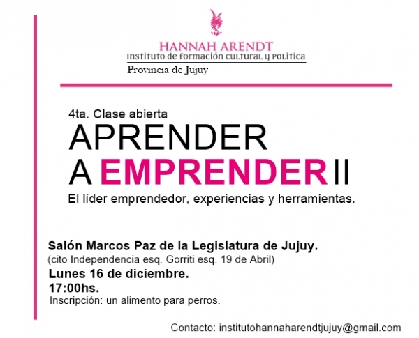 INVITAN A NUEVA JORNADA GRATUITA SOBRE EMPRENDEDURISMO