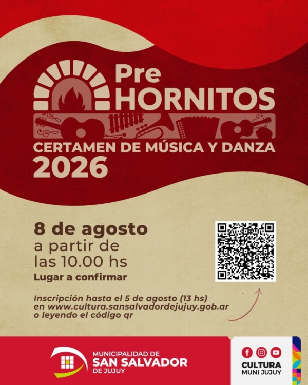 Pre Hornitos 2026: el Municipio invita a participar del Certamen Folkl&oacute;rico de M&uacute;sica y Danza