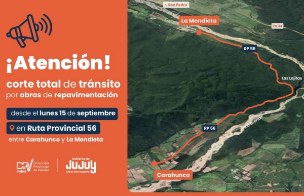 Por obras. Desde el lunes, la RP 56 estar&aacute; cerrada