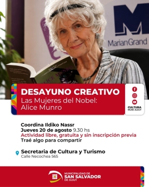Desayuno Creativo: una invitación a descubrir la obra de Alice Munro