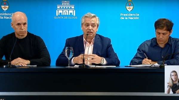 Fern&aacute;ndez: "Decidimos la suspensi&oacute;n de las clases por 14 d&iacute;as y el cierre de fronteras"