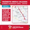 Av. Savio tendr&aacute; circulaci&oacute;n de media calzada