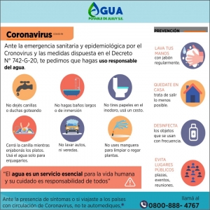 CUIDADO DEL AGUA DURANTE EL &ldquo;AISLAMIENTO SOCIAL, PREVENTIVO Y OBLIGATORIO&rdquo; POR EL CORONAVIRUS