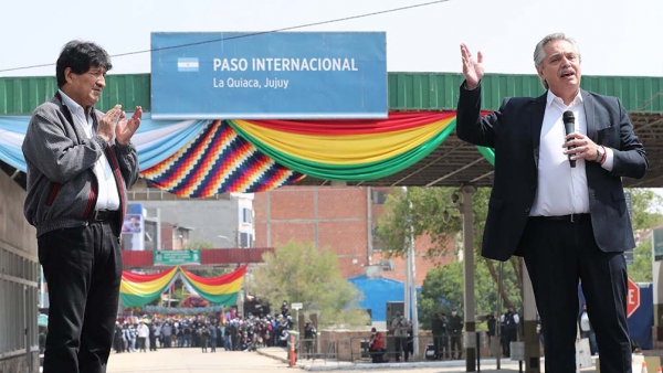 El Presidente despidi&oacute; a Evo Morales y revindic&oacute; "la Patria Grande que quiere crecer"