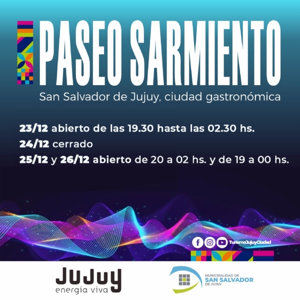 "Paseo Sarmiento", modificaron horarios por las fiestas