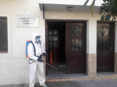 Desinfectaron edificios del Poder Judicial