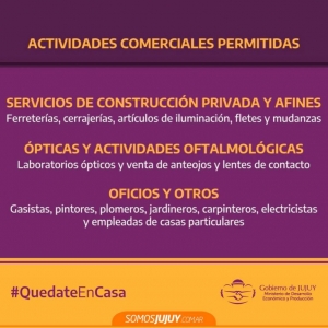 Jujuy: Habilitaron nuevas actividades comerciales