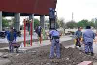 Ultiman trabajos para la inauguración del Multiespacio en General Arias