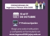 Ingreso a 1&deg; a&ntilde;o. Del 13 al 17 de octubre se realiza la preinscripci&oacute;n