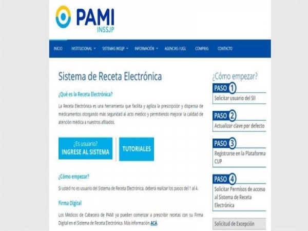 Afiliados al PAMI podr&aacute;n solicitar su receta m&eacute;dica electr&oacute;nica