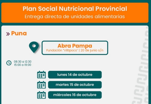 Entregar&aacute;n m&oacute;dulos alimentarios en la Puna