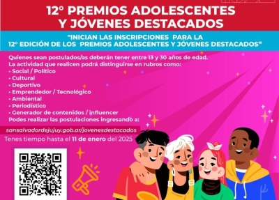J&oacute;venes Destacados. Hasta el s&aacute;bado 11 se extendi&oacute; la postulaci&oacute;n