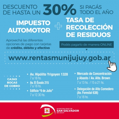 RENTAS MUNICIPAL: BENEFICIOS POR PAGO ANTICIPADO