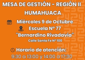 Gesti&oacute;n Educativa prestar&aacute; servicio en Humahuaca el 9 de octubre