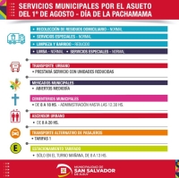 D&iacute;a de la Pachamama: servicios municipales por el asueto del lunes 1&deg; de agosto