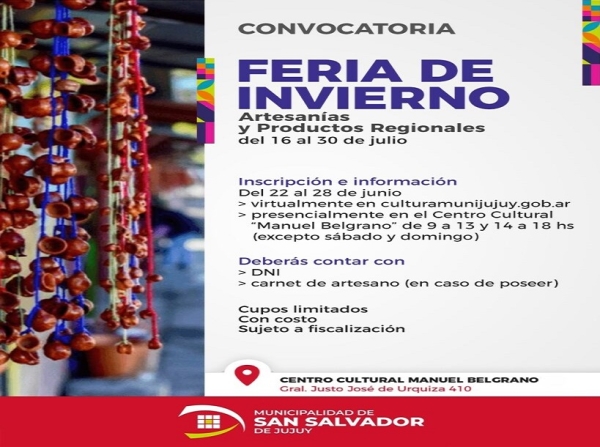 Feria de Invierno: convocan a emprendedores y artesanos