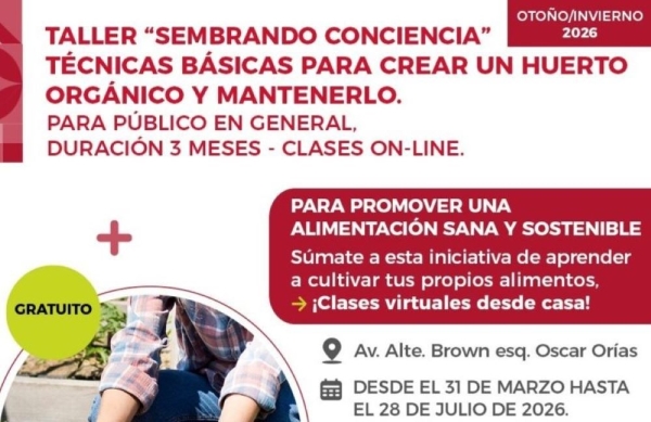 Inscripciones para taller online &ldquo;Sembrando Conciencia&rdquo;