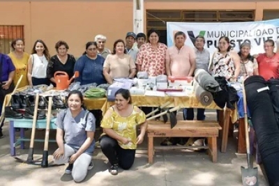 Titulares de Potenciar Trabajo de Puesto Viejo recibieron equipamiento