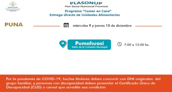Pla.So.Nu.P. desde hoy en Pumahuasi