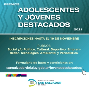 Hasta el 19, Premios "Adolescentes y J&oacute;venes destacados"
