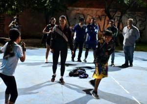 Concejales acompañan la remodelación del polideportivo