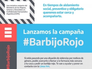 Violencia de G&eacute;nero: farmacias de Jujuy se suman al barbijo rojo