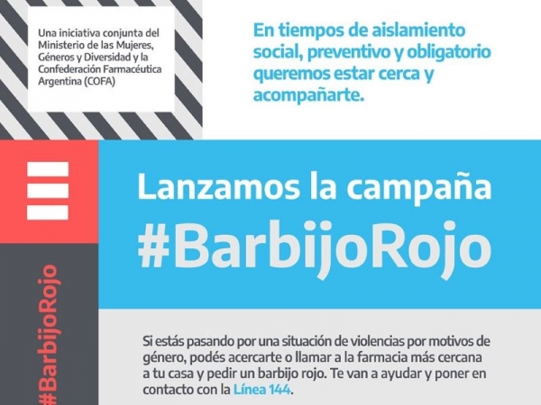 Violencia de G&eacute;nero: farmacias de Jujuy se suman al barbijo rojo