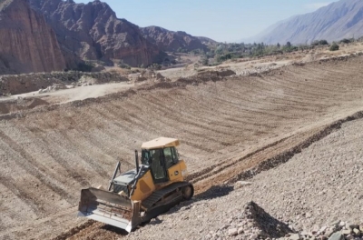 Avanzan obras claves en el r&iacute;o Huasamayo, en Tilcara