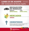 As&iacute; ser&aacute;n los servicios municipales el 23 de Agosto