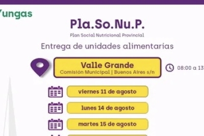 Contin&uacute;a la entrega de unidades alimentarias en localidades de regi&oacute;n Yungas