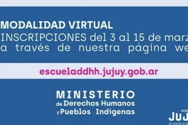 Inscriben para cursos de la Escuela Provincial de Derechos Humanos