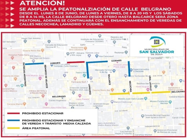 Amplian peatonal en micro centro