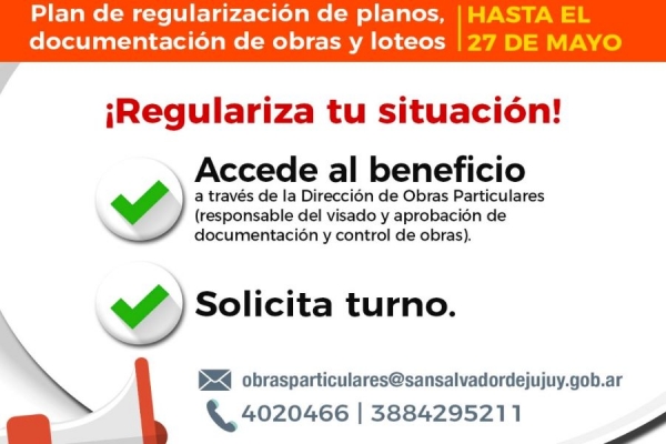 Extienden plazo de regularizaci&oacute;n de Planos, obras y loteos