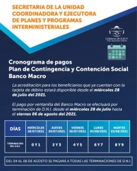 Plan de Contingencia: cronograma de pagos