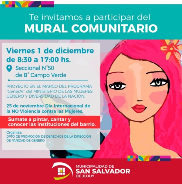 Invitan a participar de la elaboraci&oacute;n de un Mural Comunitario en Campo Verde