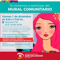 Invitan a participar de la elaboraci&oacute;n de un Mural Comunitario en Campo Verde