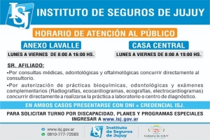 Recuerdan como es la atenci&oacute;n en el ISJ