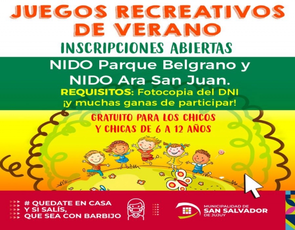 Inscriben para juegos recreativos de verano