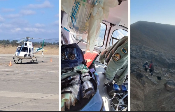 Caspal&aacute;. Helic&oacute;ptero sanitario salv&oacute; la vida de una mujer