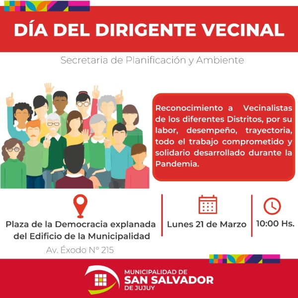 En el D&iacute;a del Vecinalista se reconocer&aacute; a vecinos de cada distrito