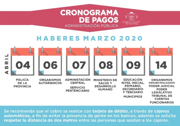 El s&aacute;bado comienza el pago a los estatales juje&ntilde;os