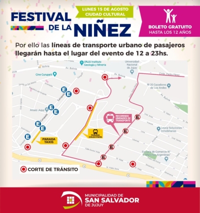 Modifican el tr&aacute;nsito por el &ldquo;Festival de la Ni&ntilde;ez&rdquo;