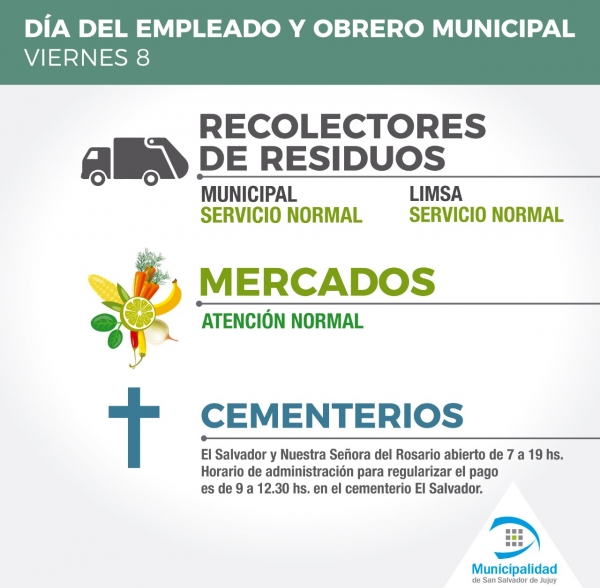 Servicios municipales para este 8 de noviembre