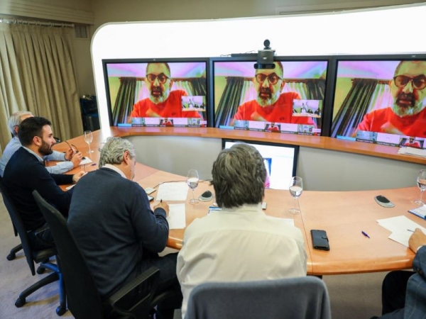 Jorge particip&oacute; de videoconferencia con Alberto Fernandez