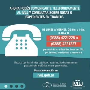 Hablilitan consultas telefonicas en el IVUJ