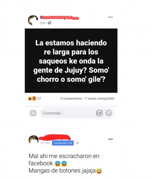 Detienen a una persona por instigar saqueos